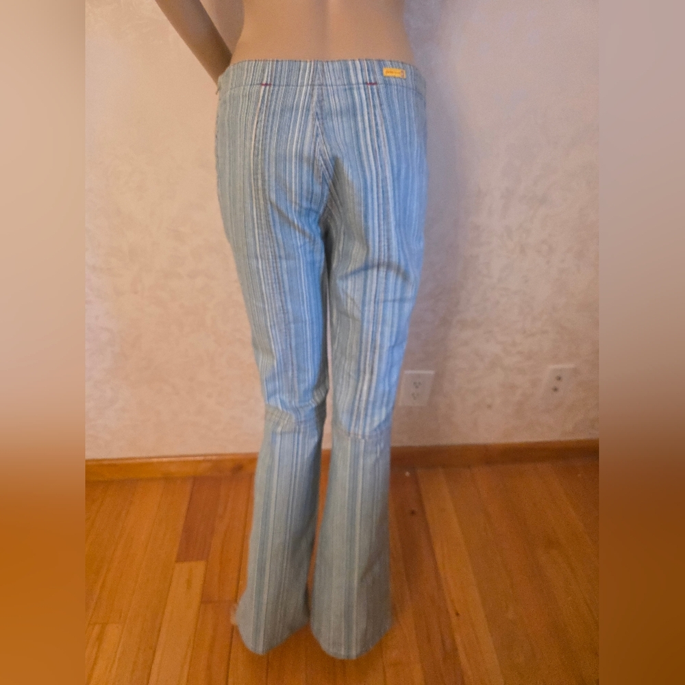 Gasoline Stretchy Blue Striped Pants - Picture 3 of 9